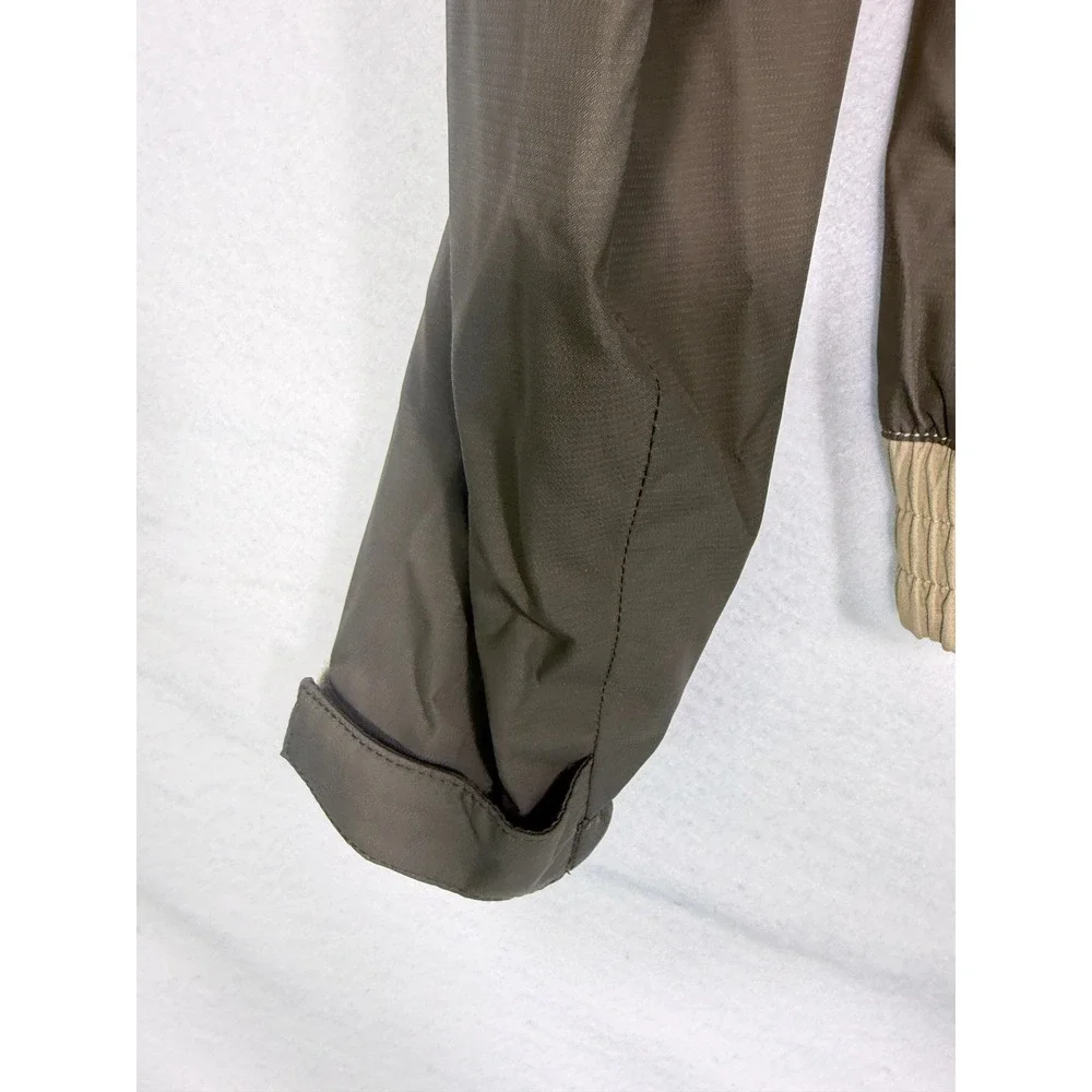 Cabela's Dry-Plus Rain Jacket Womens XL Tan Brown Utility Hooded Fishing Hunting